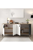 Evmo Home 4002 Neva Konsol 180 Cm Sepet - Beyaz - Antrasit Tv Ünitesi - Yemek Odası - Kahve Köşesi - 3