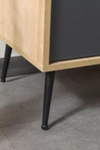 Evmo Home 4609 Şile Metal Ayaklı Metal Kulplu 160 Cm Konsol - Yemek Odası Antrasit - Safir - 7
