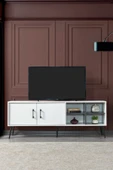 Evmo Home 3612 Şile Metal Ayaklı Metal Kulplu 160 Cm Tv Ünitesi - Beyaz - 3