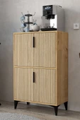 Evmo Home 1405 Ada Çok Amaçlı Dolap , Kahve Köşesi , Kiler Dolabı , Mutfak Standı , 4 Kapılı Safir - Yunus - 1
