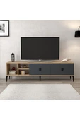 Evmo Home 3805 Era Tv Ünitesi 180 Cm 2 Kapaklı Raflı Sepet - Antrasit - 2