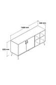 Evmo Home 4610 Şile Metal Ayaklı Metal Kulplu 160 Cm Konsol - Yemek Odası Yunus-Safir - 5