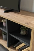 Evmo Home 3609 Şile Metal Ayaklı Metal Kulplu 160 Cm TV Ünitesi Antrasit - Safir - 8