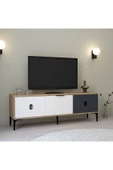 Evmo Home Neva TV Ünitesi 150 CM Kapaklı Sepet - Beyaz - Antrasit - 4