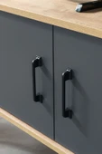Evmo Home 3609 Şile Metal Ayaklı Metal Kulplu 160 Cm TV Ünitesi Antrasit - Safir - 6
