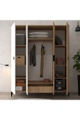Evmo Home 6403 Neva 4 Kapılı 200 Cm Gizli Çekmeceli Gardırop , Elbise Dolabı , Genç Odası Beyaz - Sepet - 2