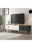 Evmo Home 3801 Neva TV Ünitesi 180 Cm 3 Kapaklı Sepet - Antrasit - Beyaz - 6