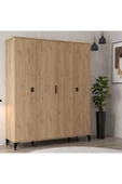 Evmo Home 6401 Neva 4 Kapılı 200 Cm Gizli Çekmeceli Gardırop , Elbise Dolabı , Genç Odası Sepet - 3