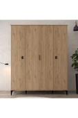 Evmo Home 6401 Neva 4 Kapılı 200 Cm Gizli Çekmeceli Gardırop , Elbise Dolabı , Genç Odası Sepet - 1