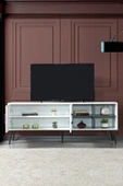 Evmo Home 3612 Şile Metal Ayaklı Metal Kulplu 160 Cm Tv Ünitesi - Beyaz - 4