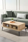 Evmo Home 2008 Şile Metal Ayaklı Orta Sehpa , Salon Sehpası Safir - 1
