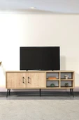 Evmo Home 3608 Şile Metal Ayaklı Metal Kulplu 160 Cm TV Ünitesi Safir - 3