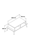 Evmo Home 2011 Şile Metal Ayaklı Orta Sehpa , Salon Sehpası Beyaz - Safir - 5
