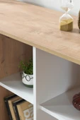 Evmo Home 4611 Şile Metal Ayaklı Metal Kulplu 160 Cm Konsol - Yemek Odası Beyaz - Safir - 8