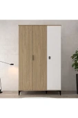 Evmo Home 6304 Neva 3 Kapılı 200 Cm Gizli Çekmeceli Gardırop , Elbise Dolabı , Genç Odası Yunus - Beyaz - 2