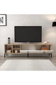 Evmo Home 3804 Era Tv Ünitesi 180 Cm 2 Kapaklı Raflı Sepet - Beyaz - 2