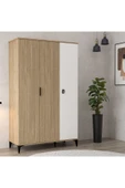 Evmo Home 6304 Neva 3 Kapılı 200 Cm Gizli Çekmeceli Gardırop , Elbise Dolabı , Genç Odası Yunus - Beyaz - 4