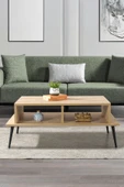 Evmo Home 2008 Şile Metal Ayaklı Orta Sehpa , Salon Sehpası Safir - 2