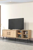 Evmo Home 3608 Şile Metal Ayaklı Metal Kulplu 160 Cm TV Ünitesi Safir - 1