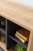 Evmo Home 3109 Şile Metal Ayaklı Metal Kulplu 100 Cm Tv Ünitesi - Antrasit Safir - 8
