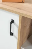 Evmo Home 4111 Şile Metal Ayaklı Metal Kulplu 100 Cm Konsol - Tv Ünitesi - Yemek Odası - Kahve Köşesi Beyaz - 6