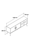Evmo Home 3608 Şile Metal Ayaklı Metal Kulplu 160 Cm TV Ünitesi Safir - 5