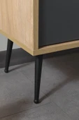 Evmo Home 3109 Şile Metal Ayaklı Metal Kulplu 100 Cm Tv Ünitesi - Antrasit Safir - 7