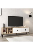 Evmo Home 3804 Era Tv Ünitesi 180 Cm 2 Kapaklı Raflı Sepet - Beyaz - 4