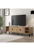 Evmo Home 3807 Deren TV Ünitesi 180 Cm 2 Kapaklı Raflı Sepet - 1