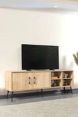 Evmo Home 3608 Şile Metal Ayaklı Metal Kulplu 160 Cm TV Ünitesi Safir - 2