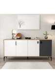Evmo Home 4002 Neva Konsol 180 Cm Sepet - Beyaz - Antrasit Tv Ünitesi - Yemek Odası - Kahve Köşesi - 2