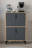 Evmo Home 1403 Ada Çok Amaçlı Dolap , Kahve Köşesi , Kiler Dolabı , Mutfak Standı 4 Kapılı , Safir Antrasit - 2