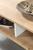 Evmo Home 2011 Şile Metal Ayaklı Orta Sehpa , Salon Sehpası Beyaz - Safir - 4