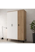 Evmo Home 6303 Neva 3 Kapılı 200 Cm Gizli Çekmeceli Gardırop , Elbise Dolabı , Genç Odası Beyaz Sepet - 4