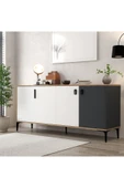 Evmo Home 4002 Neva Konsol 180 Cm Sepet - Beyaz - Antrasit Tv Ünitesi - Yemek Odası - Kahve Köşesi - 1