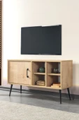 Evmo Home 3108 Şile Metal Ayaklı Metal Kulplu 100 Cm Tv Ünitesi - Safir - 1