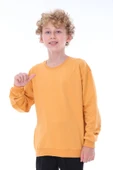 Oversize Unisex Basic Düz Siyah Renk %100 Pamuk Sweatshirt (2-11 Yaş) - 2