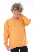 Oversize Unisex Basic Düz Siyah Renk %100 Pamuk Sweatshirt (2-11 Yaş) - 1