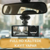 Araç İçi Kamera Trafik Kamerası Mikrofonlu Yol Takip 3 Kamera Sürücü Yol Ekranlı Kamera Kayıt Cihazı - 2