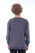 Oversize Unisex Basic Düz Siyah Renk %100 Pamuk Sweatshirt (2-11 Yaş) - 5