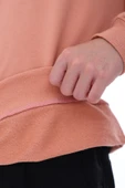 Oversize Unisex Basic Düz Turkuaz Renk %100 Pamuk Sweatshirt - 4