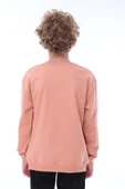 Oversize Unisex Basic Düz Turkuaz Renk %100 Pamuk Sweatshirt - 5