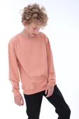 Oversize Unisex Basic Düz Turkuaz Renk %100 Pamuk Sweatshirt - 1
