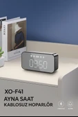 Çok Fonksiyonlu Akıllı Ayna Saat F41 Bluetooth 5.3 Hoparlör FM Radyo Alarm - 3