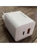 SHAZA USB-C 45W to USB-A 18W Çift Çıkışlı USB QC3.0& Type-C PD 65W Şarj Adaptörü - 1