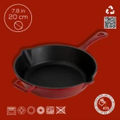 Lava Döküm Yuvarlak Kızartma Tavası Döküm Demir Yekpare Saplı. Çap(Ø)24cm thumbnail 4