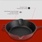 Lava Döküm Yuvarlak Kızartma Tavası Döküm Demir Yekpare Saplı. Çap(Ø)24cm thumbnail 6