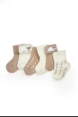 Bebek 6'lı Kuzu Detaylı Çorap %100 Organik Pamuk, Bebek - Yenidoğan - CSYC1005 - 3