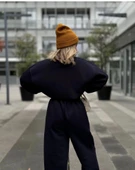 Bisiklet Yaka Üç İplik Sweat Takım - Siyah thumbnail 3