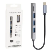Powermaster PM-6493 TYPE-C Hub 3X USB 3.0 SD/TF Hafıza Kart Okuyucu Dock Station (Macbook - PC - Playstation - Xbox) - 2
